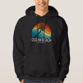 Ocean Beach California Tropical Beach Palm Tree So パーカ (正面)