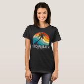 Ocean Beach California Tropical Beach Palm Tree So Tシャツ (正面フル)