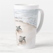 Ocean Beach Coast Sea Turtles カフェラテマグ (右アングル)