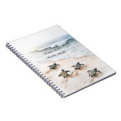 Ocean Beach Coast Sea Turtles ノートブック (右側)