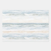 Ocean Beach Coast Starfish Birthday ラッピングペーパーシート (正面3)