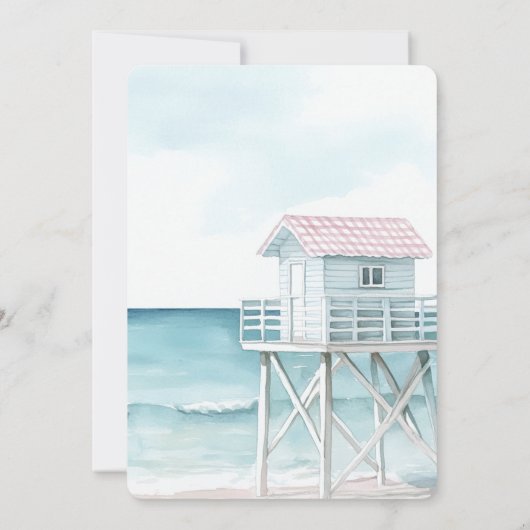 Ocean Beach Coastal Bridal Shower 招待状 (裏面)