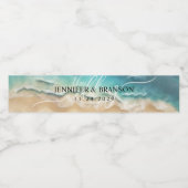 Ocean Beach Cute Signature Summer Party ペットボトルラベル (シングルラベル)