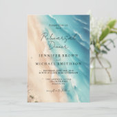 Ocean Beach Dual Side Watercolor Wedding 招待状 (スタンド正面)