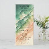 Ocean Beach Earthtone Watercolor Sun Wedding メニュー (スタンド正面)