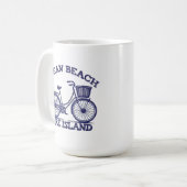OCEAN BEACH Fire Island bike summer Long Island NY コーヒーマグカップ (正面左)