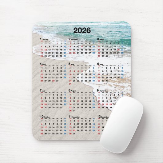 Ocean Beach Sand 2026 Calendar  マウスパッド (マウス)