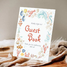 Ocean Beach She Is Catch Bridal Shower Guest Book 台座サイン