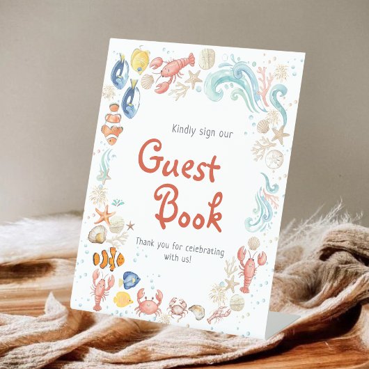 Ocean Beach She Is Catch Bridal Shower Guest Book 台座サイン