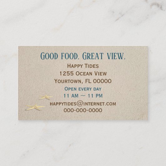 Ocean Beach Window With Surf Scene 名刺 (裏面)