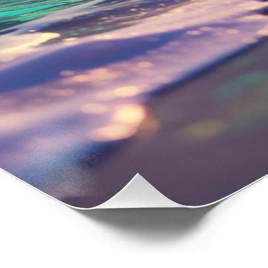 Ocean beach with violet starfish ポスター (コーナー)