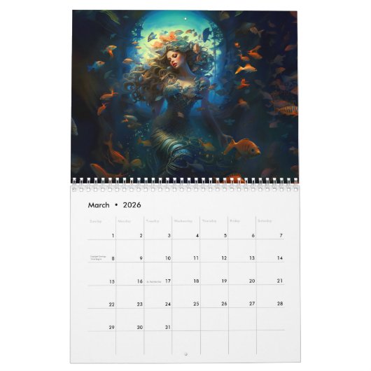 Ocean Beasts & Legends – 2026 Calendar カレンダー (3月 2026)