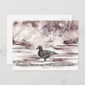 Ocean Bird Scripture Isaiah 55 1 Prayer Card  ポストカード (正面/裏面)