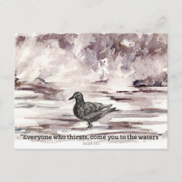 Ocean Bird Scripture Isaiah 55 1 Prayer Card  ポストカード