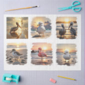 Ocean birds at sunset decoupage 薄葉紙 (クラフト)