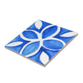 Ocean Bloom Portuguese Minimal Blue and White  タイル (側面)