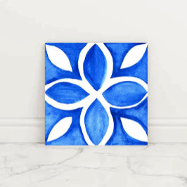 Ocean Bloom Portuguese Minimal Blue and White タイル