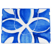 Ocean Bloom Portuguese Minimal Blue and White ラージペーパーバッグ (正面)