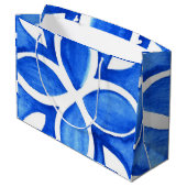 Ocean Bloom Portuguese Minimal Blue and White ラージペーパーバッグ (裏面アングル)