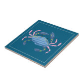 Ocean Blue Crab Marine Life Artistic Tile タイル (側面)