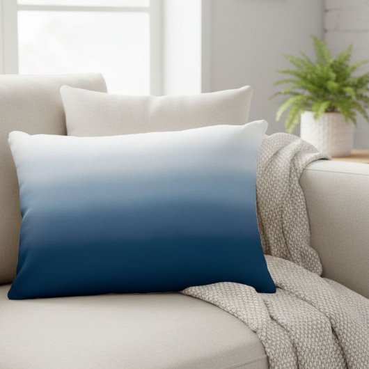 Ocean Blue Gradient Decorative Pillow - Cafécore アクセントクッション