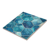 Ocean Blue Mosaic Pattern – Irregular Polygon タイル (側面)
