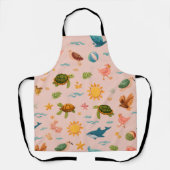 Ocean Blue Paradise All-Over Print Apron Gift エプロン (正面)