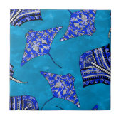 Ocean Blue Tribal Stingrays タイル (正面)