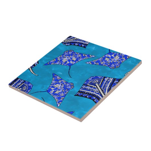 Ocean Blue Tribal Stingrays タイル (側面)