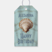 Ocean Blue Vintage Mermaid Gift Tag ギフトタグ (裏面)