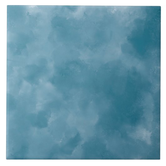 Ocean Blue Watercolor Modern Coastal Kitchen タイル (正面)