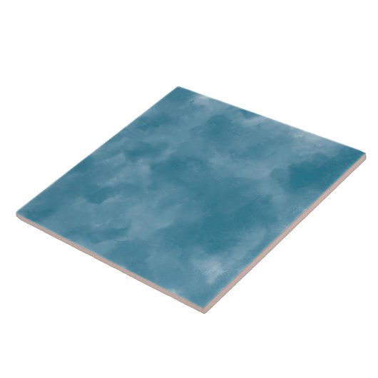 Ocean Blue Watercolor Modern Coastal Kitchen タイル (側面)