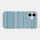 Ocean Blue Watercolor Stripe Phone Case iPhone 16ケース (裏面横)