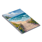 Ocean Boardwalk | Beach Waves Coastal ノートブック (右側)