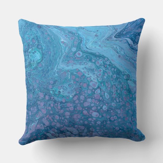 Ocean Breeze 3 Blue Purple Abstract Accent Pillow クッション (裏面)