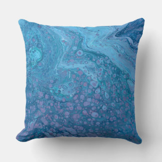 Ocean Breeze 3 Blue Purple Abstract Accent Pillow クッション