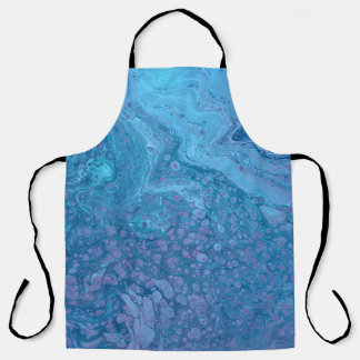 Ocean Breeze 3 Soft Blue Purple Abstract Apron エプロン