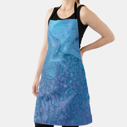 Ocean Breeze 3 Soft Blue Purple Abstract Apron エプロン (インサイチュ)