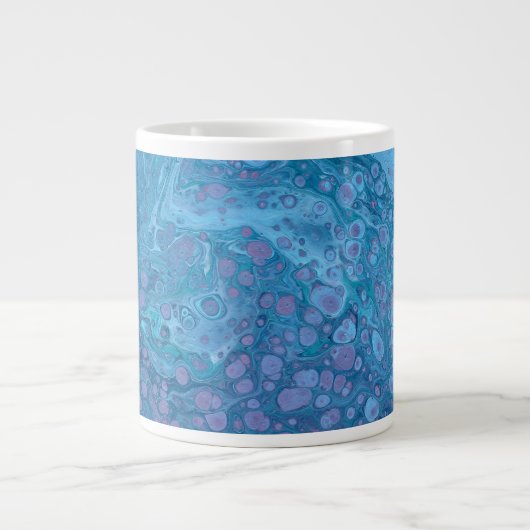 Ocean Breeze 3 Soft Blue Purple Abstract Drink Cup ジャンボコーヒーマグカップ (正面)