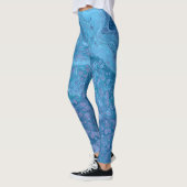 Ocean Breeze 3 Soft Blue Purple Abstract Leggings レギンス (左)