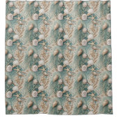 Ocean Breeze Curtain Trendy Coastal Bath Accent シャワーカーテン (正面)