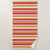 Ocean Breeze Diagonal Stripe Beach Towel ビーチタオル (正面)