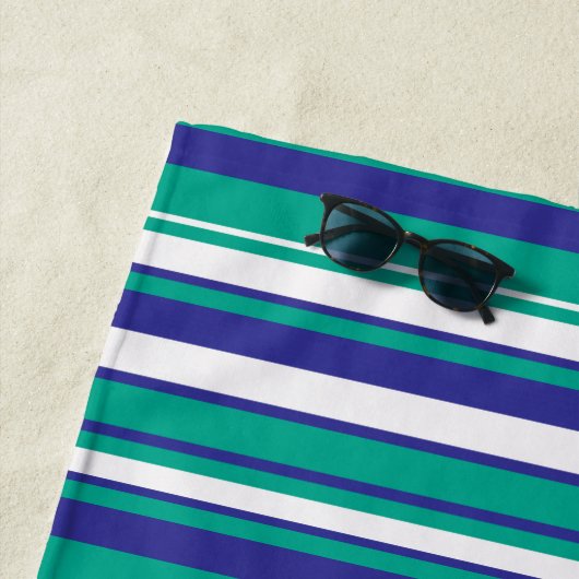 Ocean Breeze Diagonal Stripe Beach Towel ビーチタオル (インサイチュ)