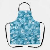 Ocean Breeze Floral Turquoise Botanical エプロン (正面)