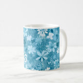 Ocean Breeze Floral Turquoise Botanical コーヒーマグカップ (正面右)