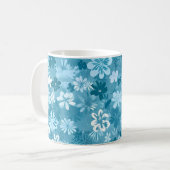 Ocean Breeze Floral Turquoise Botanical コーヒーマグカップ (正面左)