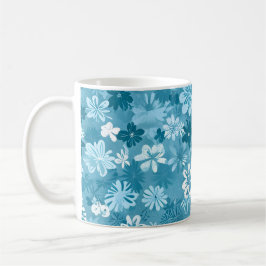 Ocean Breeze Floral Turquoise Botanical コーヒーマグカップ