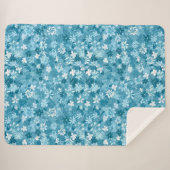 Ocean Breeze Floral Turquoise Botanical シェルパブランケット (正面(横))