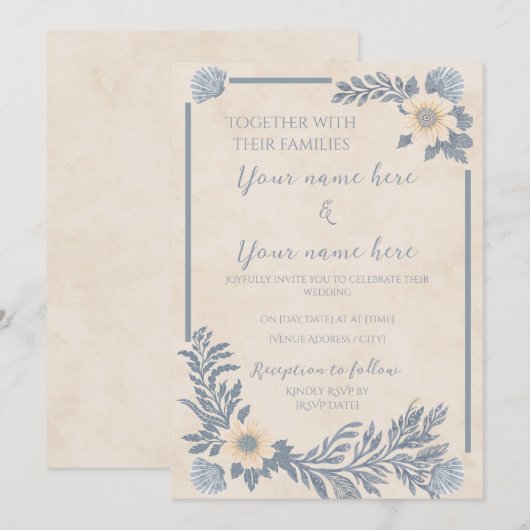 Ocean Breeze Invitation 招待状 (正面/裏面)