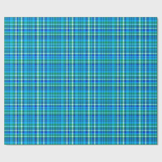Ocean Breeze Plaid ラッピングペーパー (フラット)